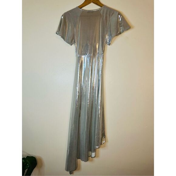 We Wore What Silver Asymmetrical Cutout Dress Size XS New - Picture 8 of 8